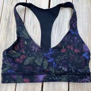 Lululemon Break Free Bra Nulux, "frozen flourish" black/multi